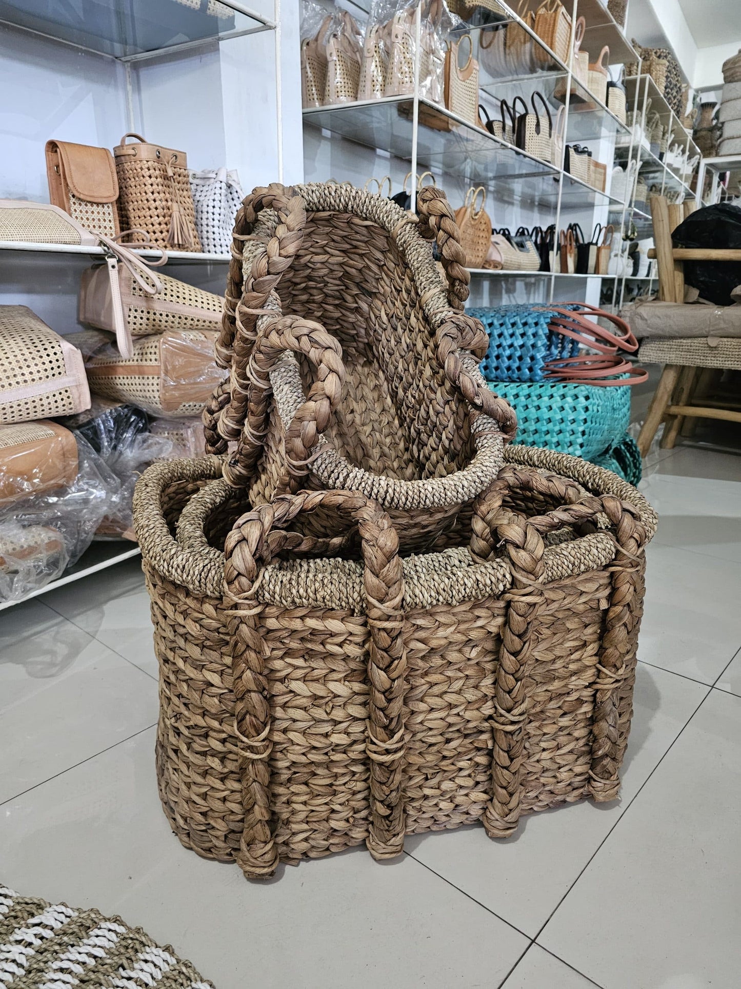 Waterhyacint baskets, 3 sizes