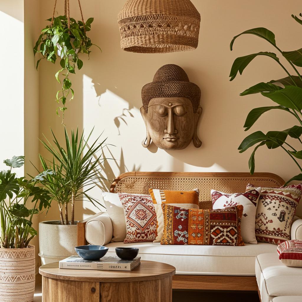 Wooden Buddha Mask Model Kayu 80cm