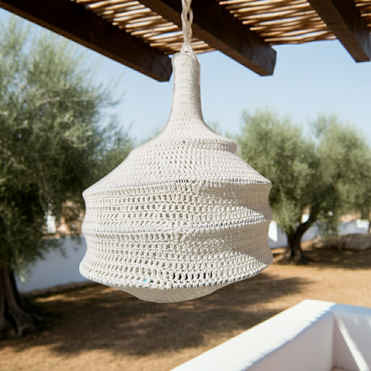 Lámpara colgante farol de algodón. modelo tomok