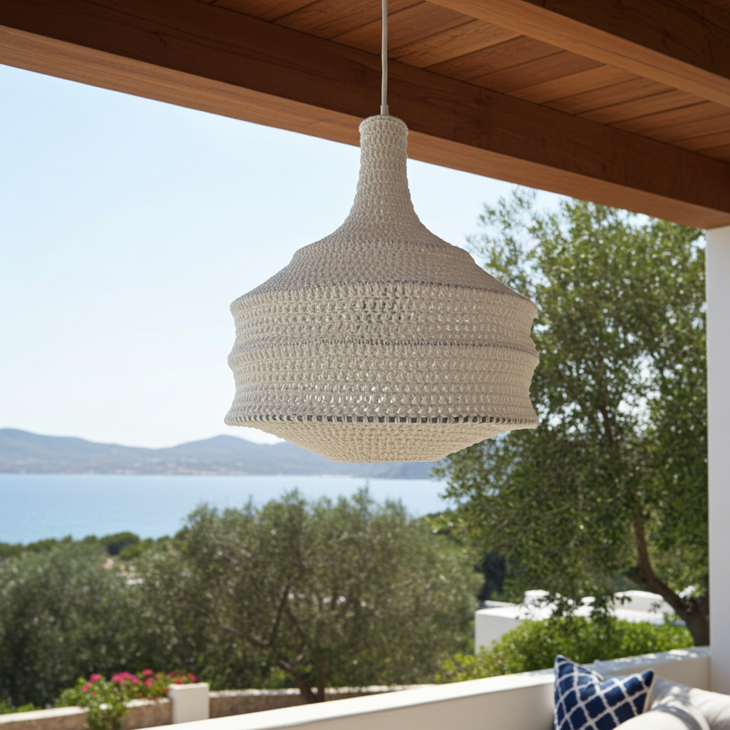 Lámpara colgante farol de algodón. modelo tomok