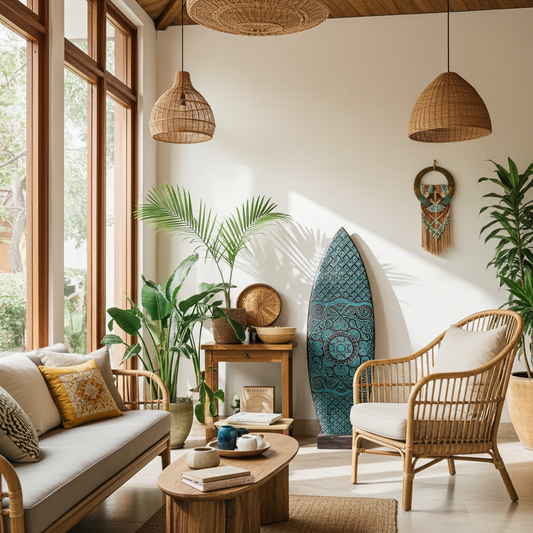 Hand-carved wooden surfboard decoration. Model Green Color