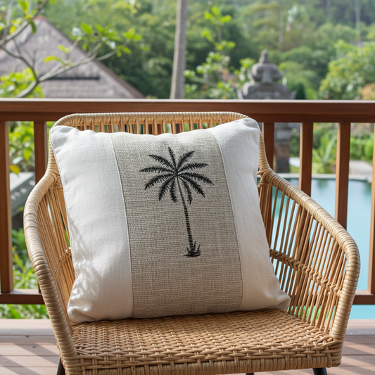 Pillowcover Black Palm design 40x40