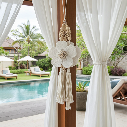 Handmade seashell and flower tassels