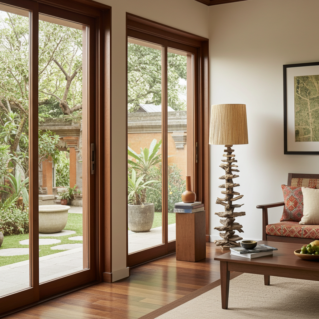 Driftwood floor lamp