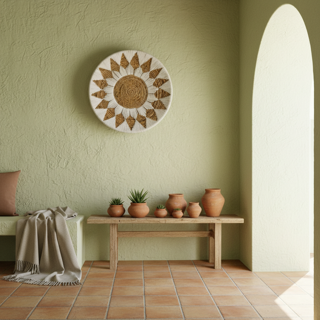 Tapiz de pared de algodón de macramé bohemio modelo Serutu