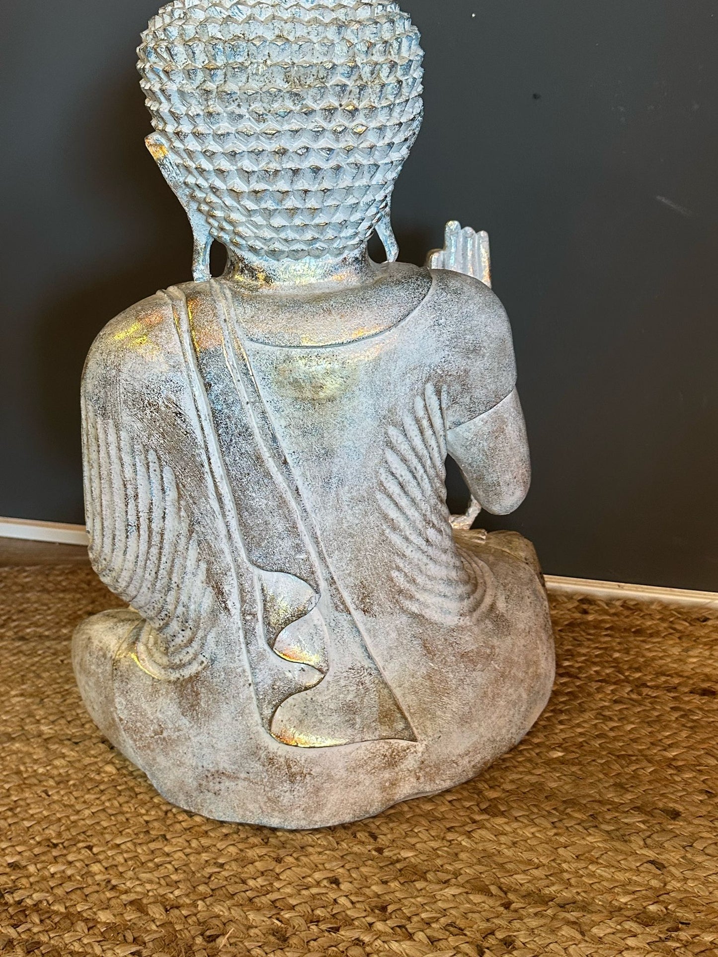 White gold Buddha 60cm