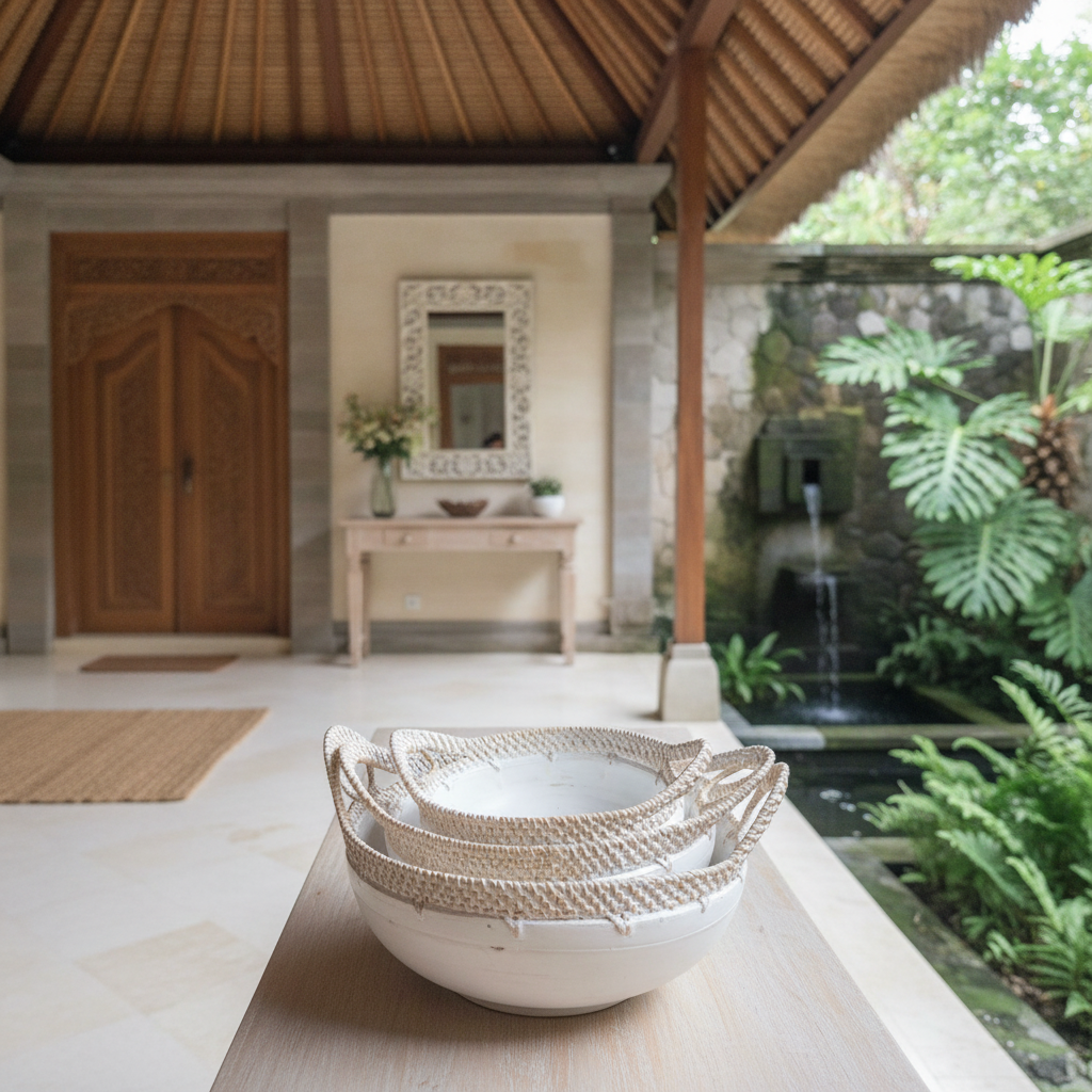 Woven Rim Nesting Bowl Set Model Gili Sulat