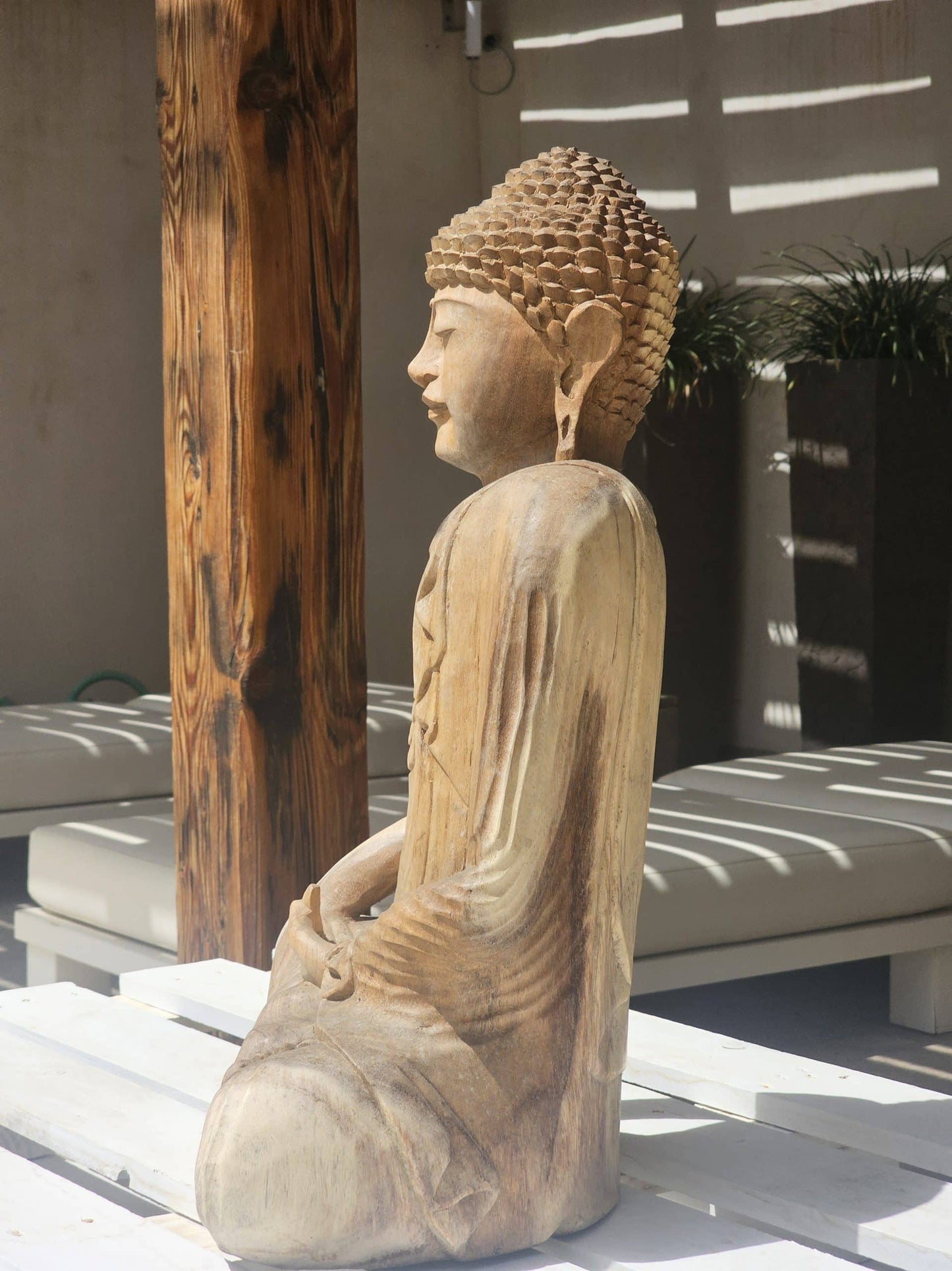 Wooden Buddha Statue Model Durga