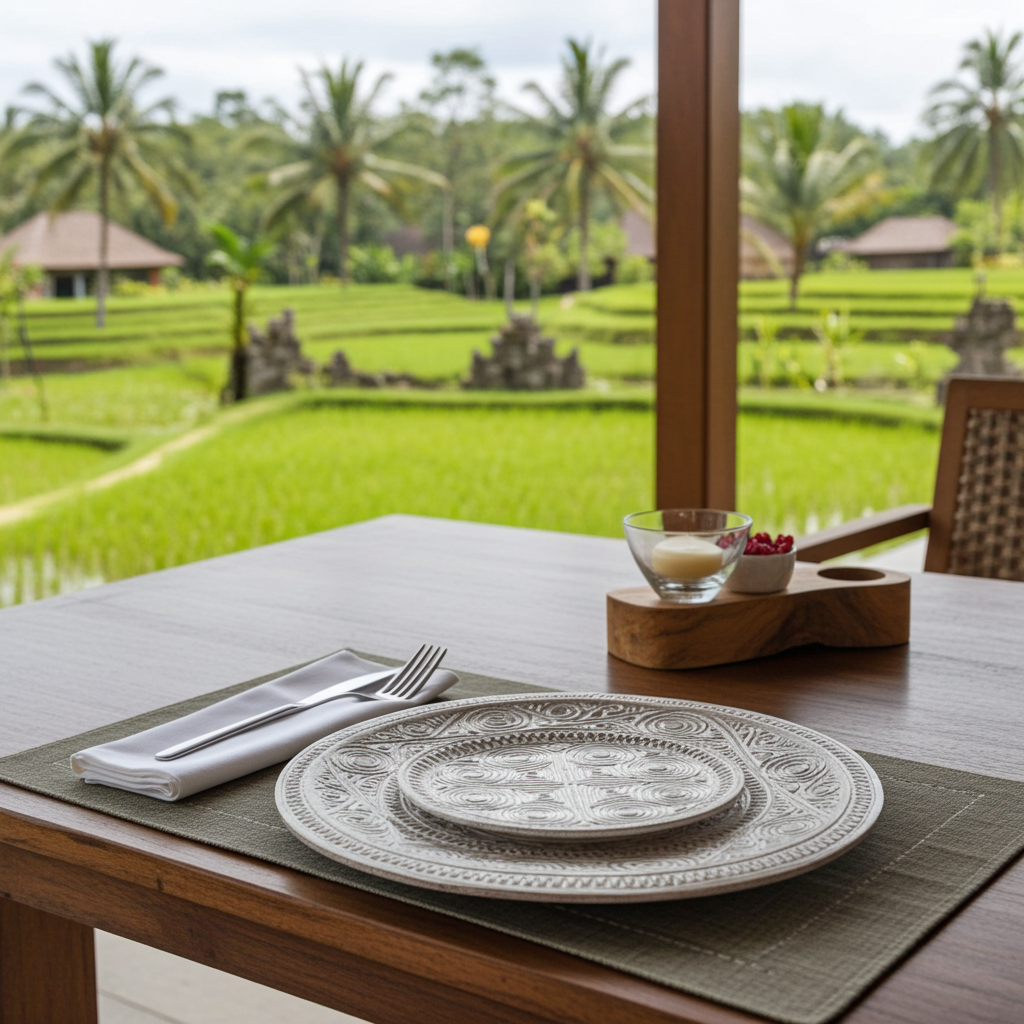 Timorese tribal style handcarved plate