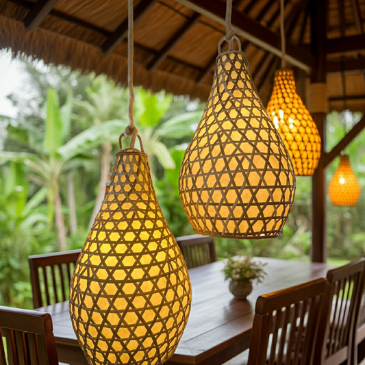 Candeeiro de teto em formato de lanterna. Modelo Bulbul