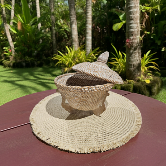 Whitewashed floating basket