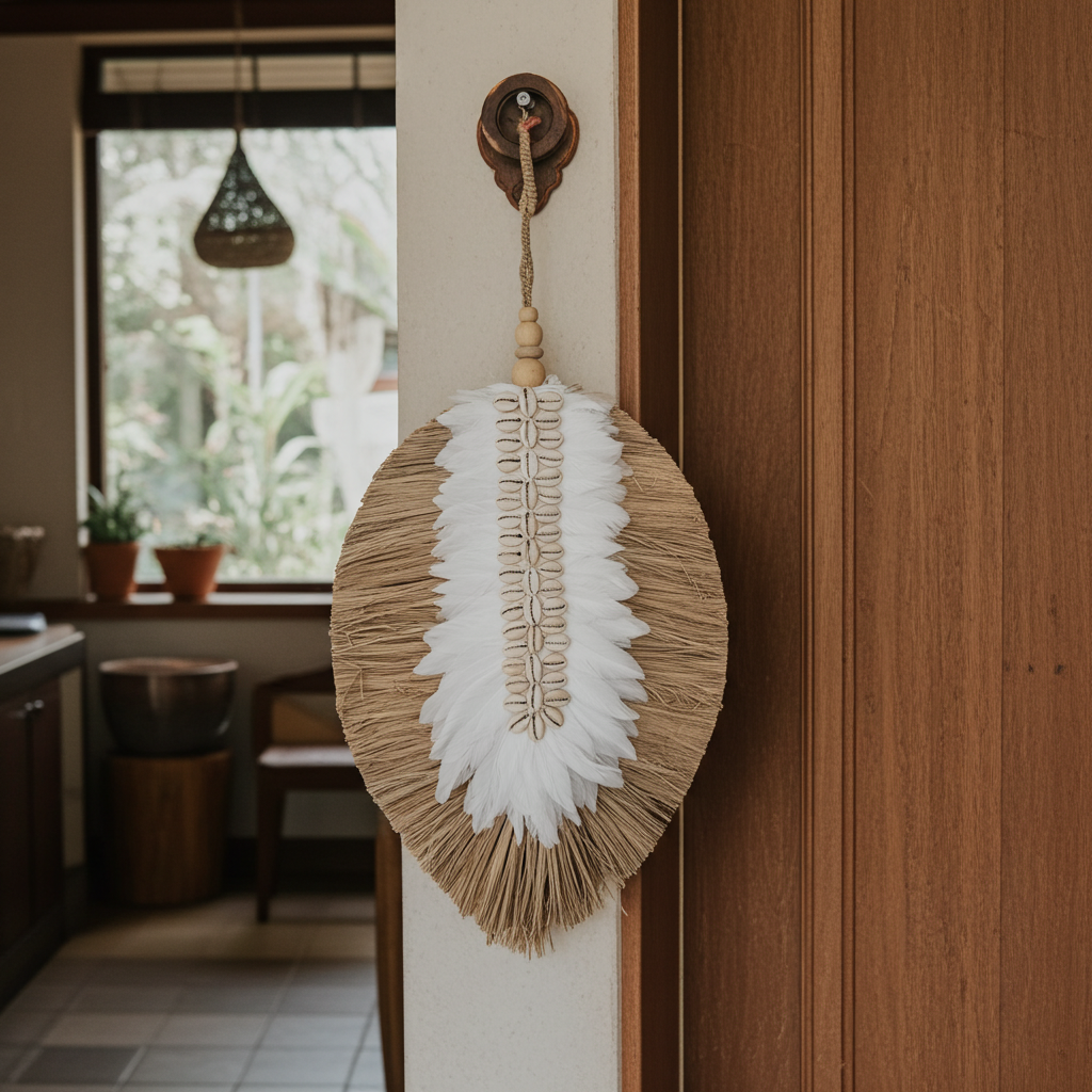 Hoja decorativa de pared hecha a mano. Modelo Batu