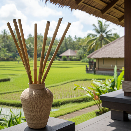 Varetas decorativas em bambu de 180 cm e 100 cm