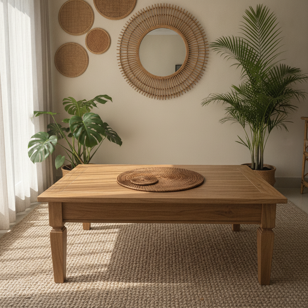 Posavasos redondo de ratán tejido Modelo Batudaka