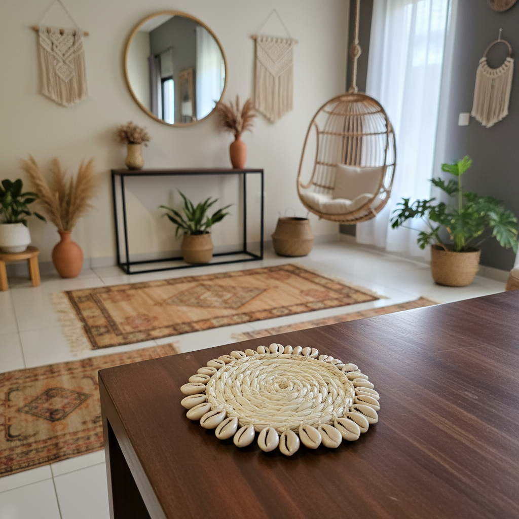 Cowrie Shell Woven Coaster Model Ambelau