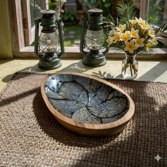 Plate side bowl with shell finish