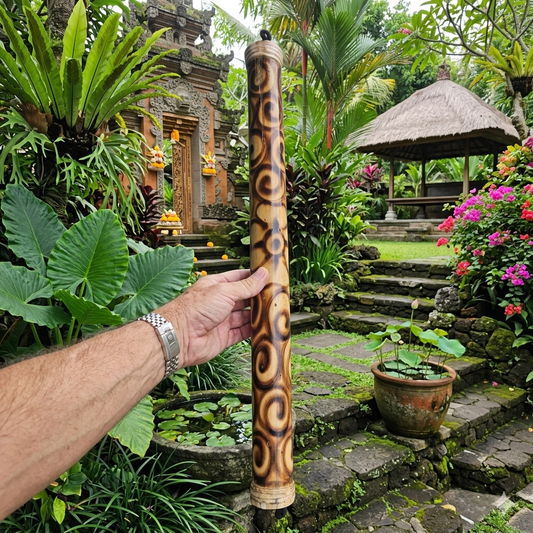 Decorated bamboo rainpipe