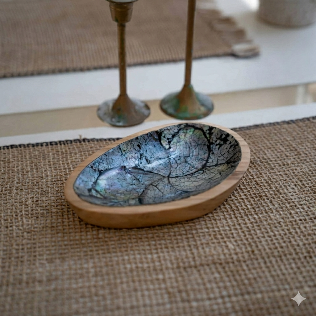 Plate side bowl with shell finish