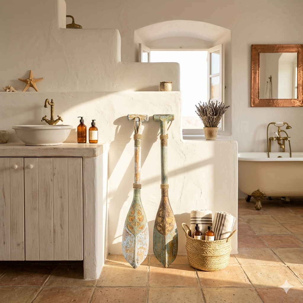 Remos decorativos de madera, juego de 2
