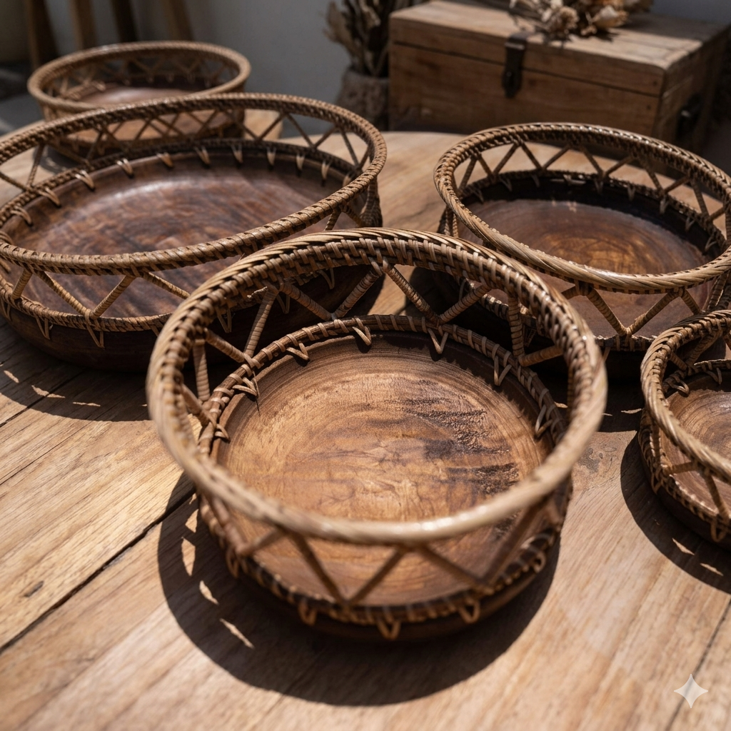 Juego de tres cuencos de exhibición Modelo Medan