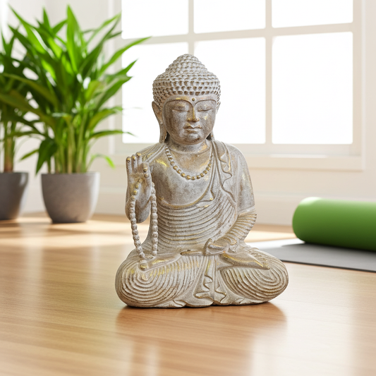 White gold Buddha 60cm