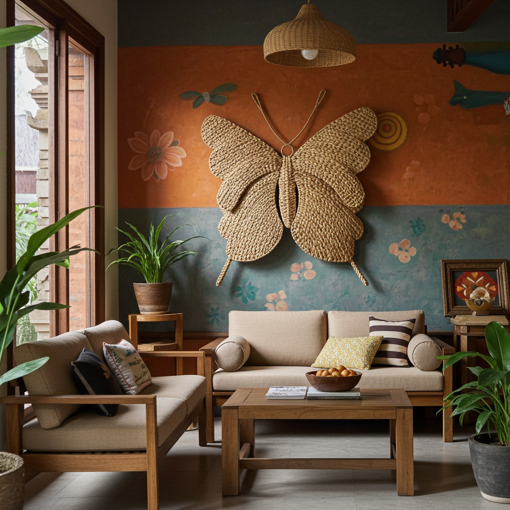 Butterfly made from waterhyacint