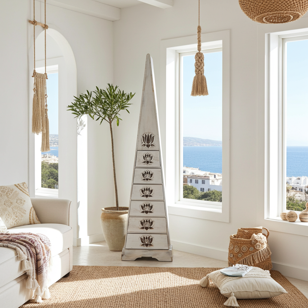 Pyramid shaped cabinet 150cm