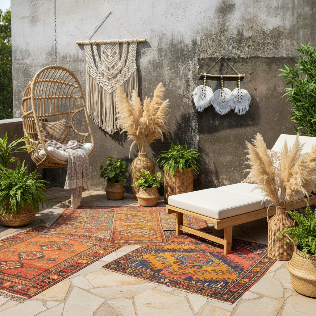 Decoración de pared de macramé boho, modelo Sebatik