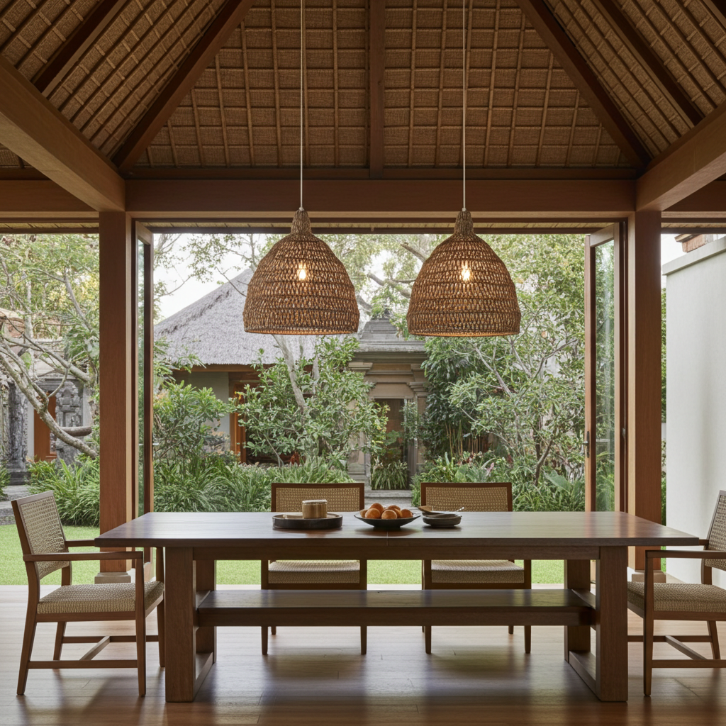 Rattan hanglamp 50cm. Model Corong