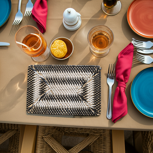 pequeno individual de rattan