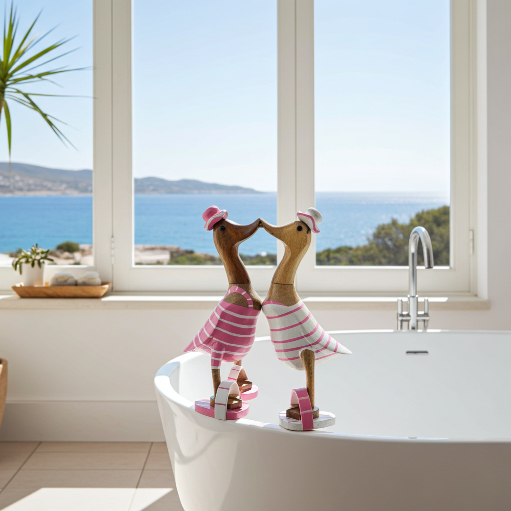 Ducks in bathing suites. Model Pink