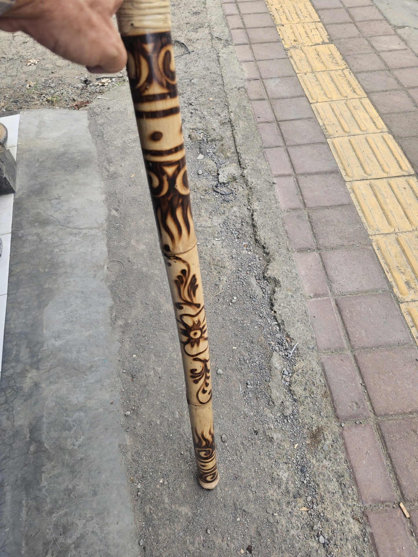 Decorated bamboo rainpipe