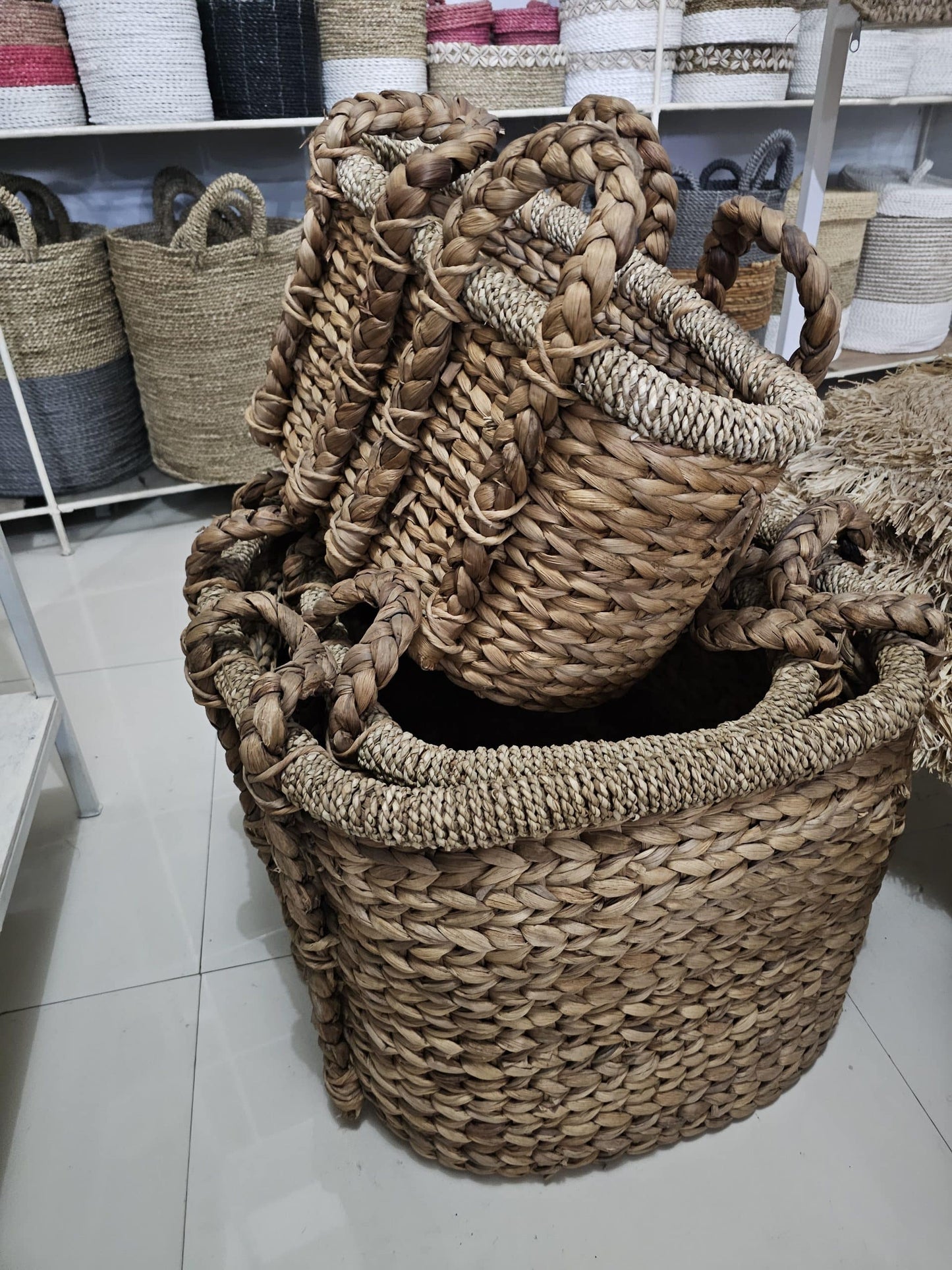Waterhyacint baskets, 3 sizes