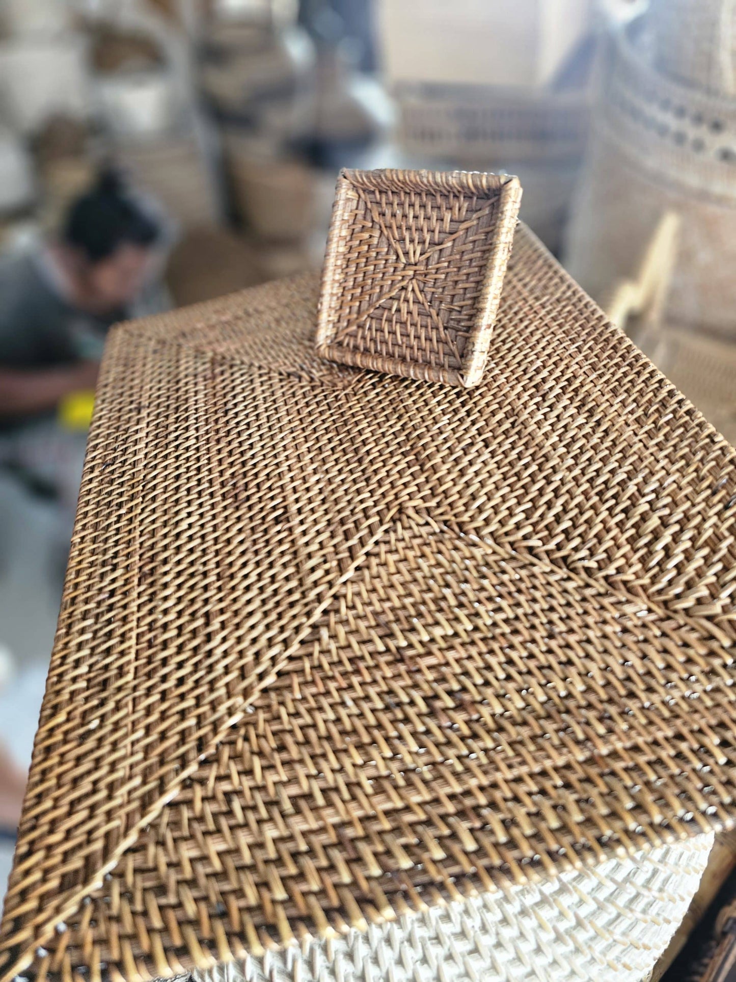 Square rattan coaster