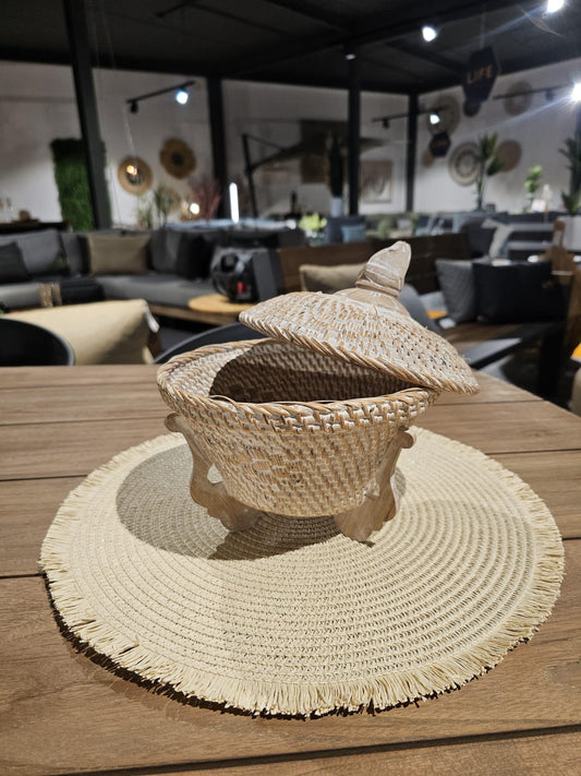 Whitewashed floating basket