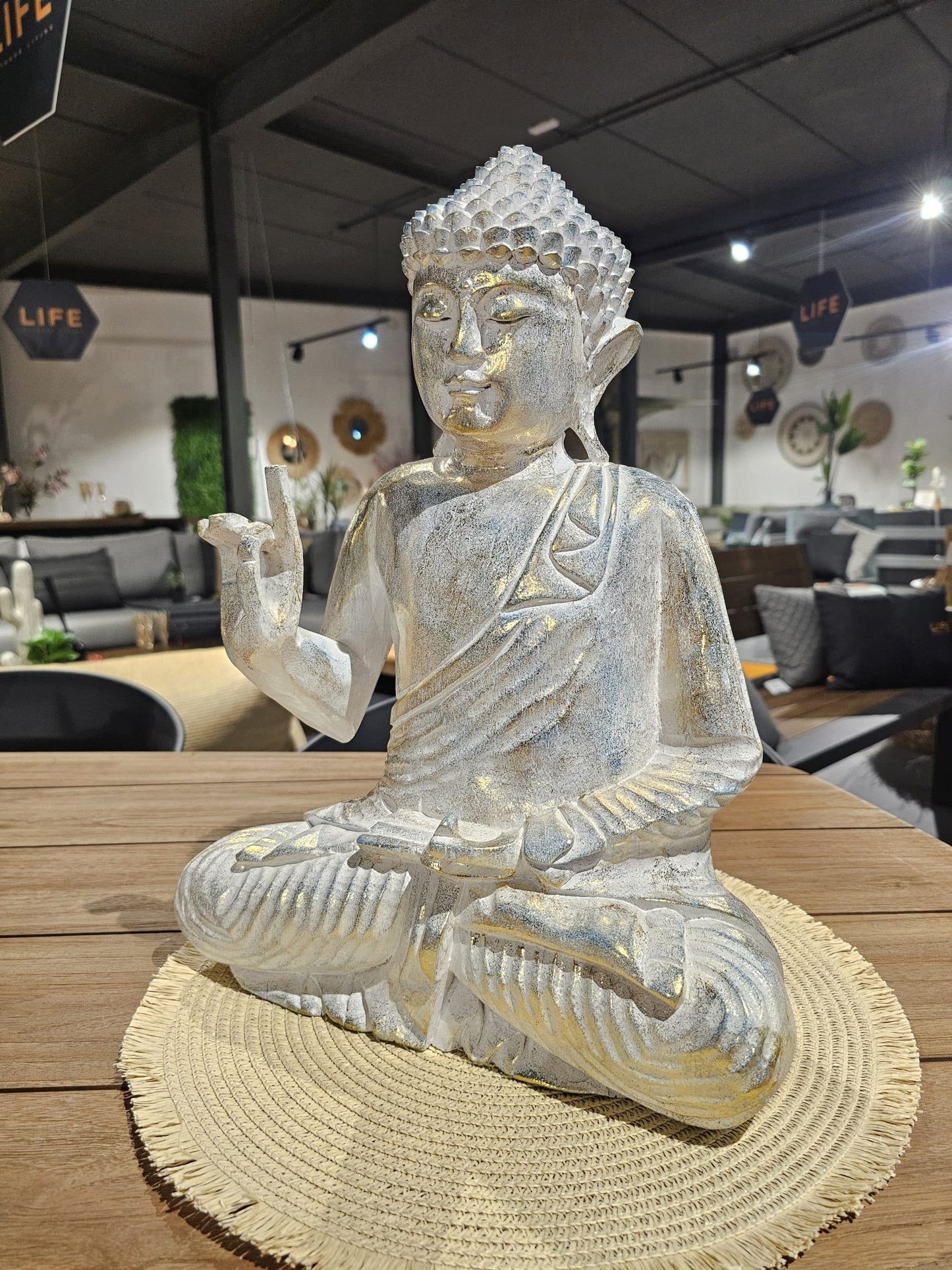 Golden / Whitewashed Buddha Small