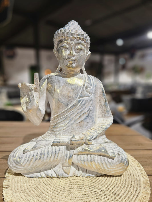 Golden / Whitewashed Buddha Small