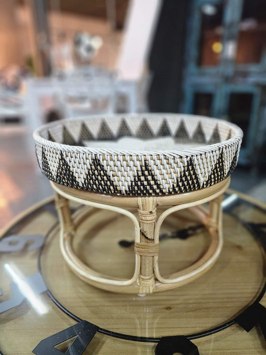 Raised bamboo tray table