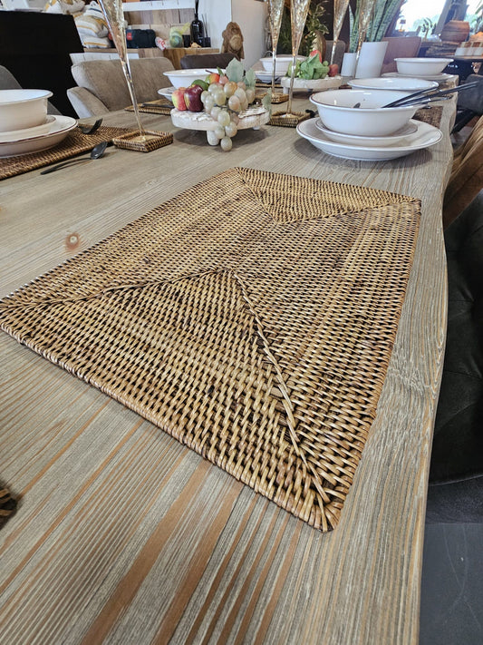 Rectangular rattan placemat