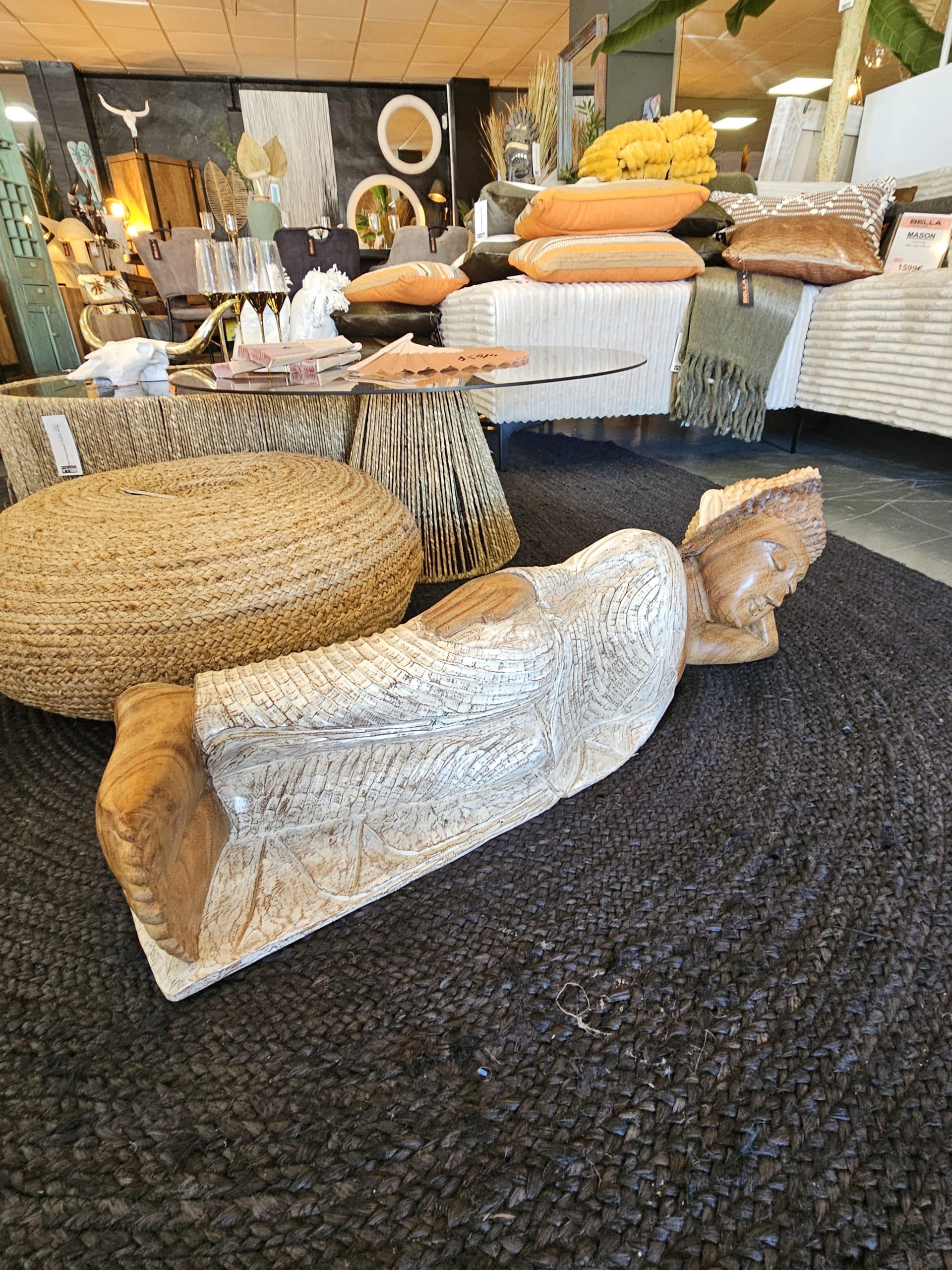 Reclining Wooden Buddha