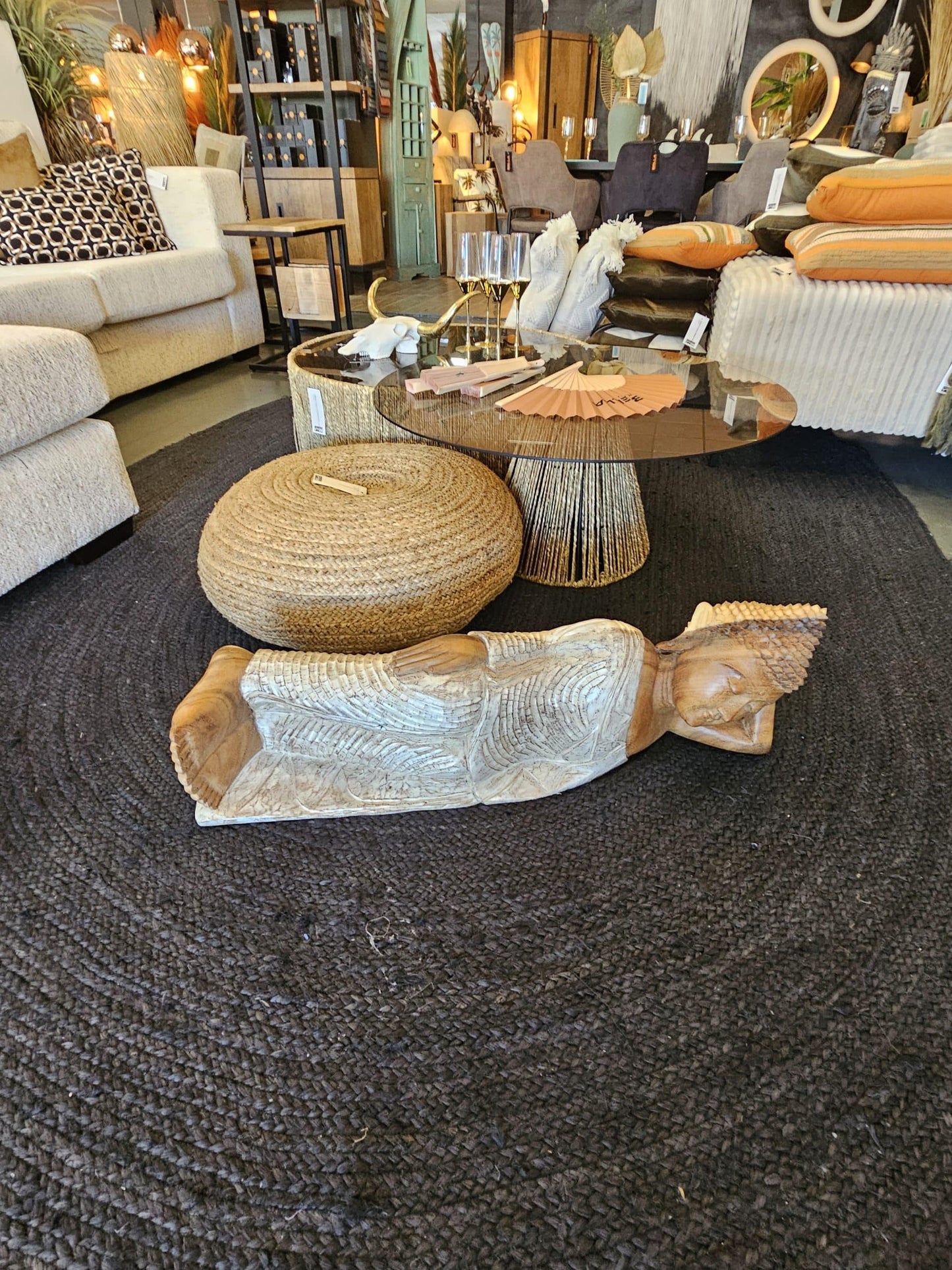 Reclining Wooden Buddha