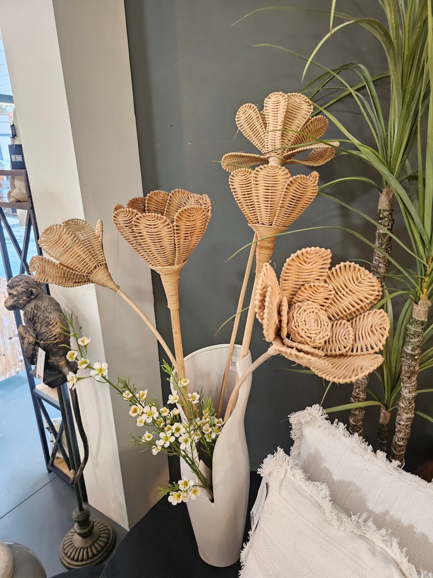 Rattan flower on stick