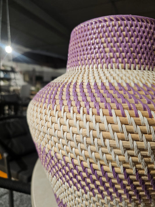 Rattan purple vase Model Sari