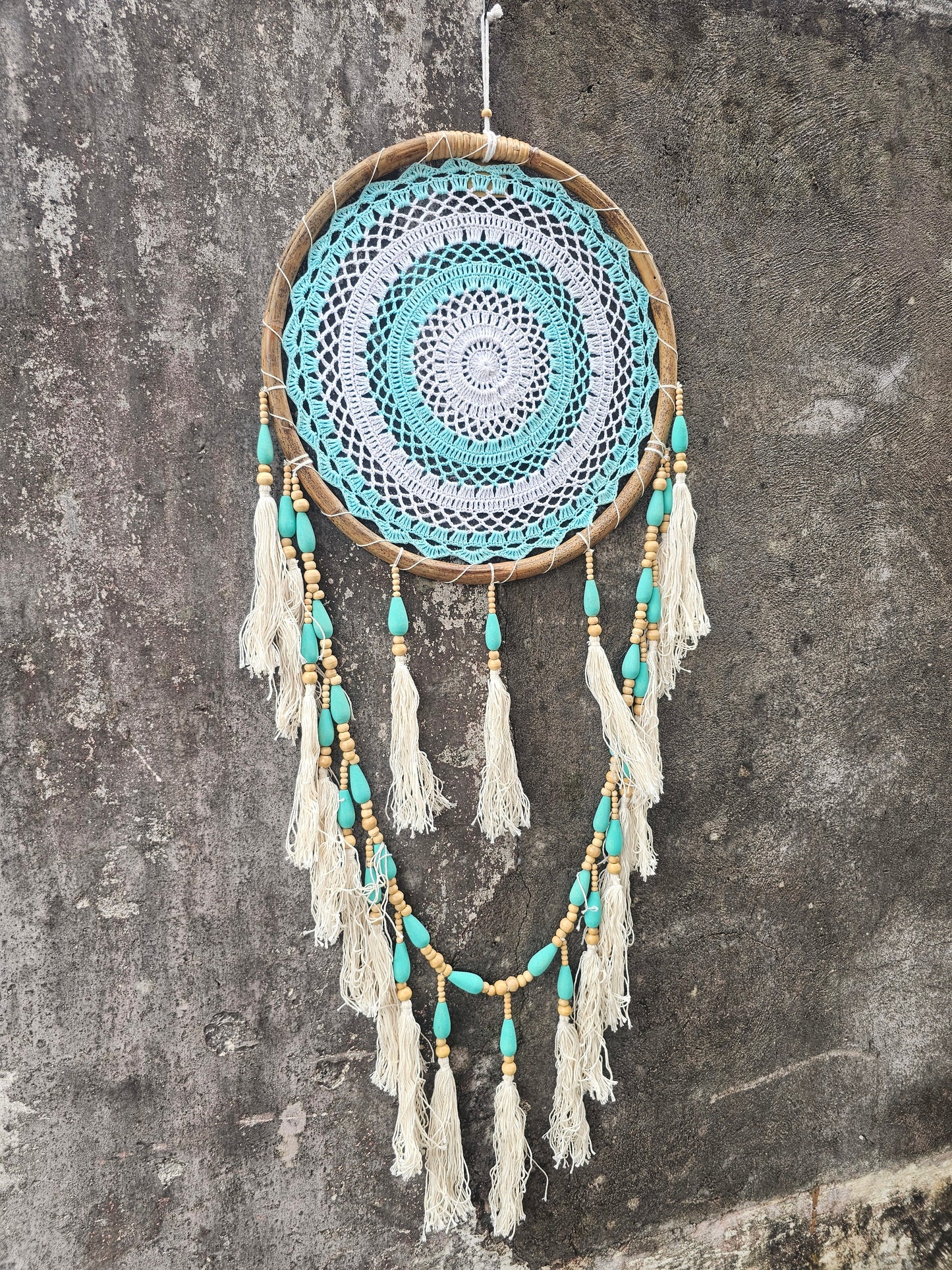Handmade bohemian-style dreamcatcher.