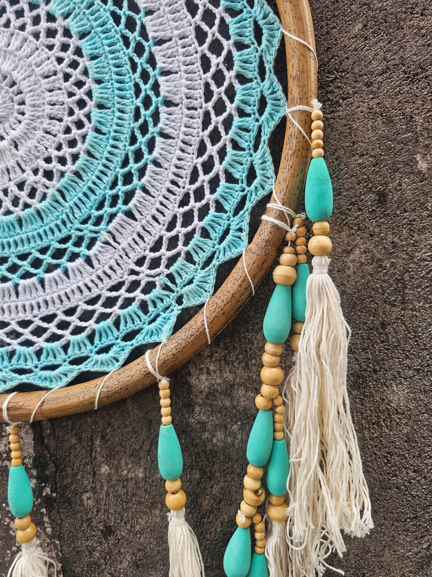 Handmade bohemian-style dreamcatcher.