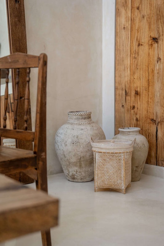 Bamboo basket with lid. Model Nadem