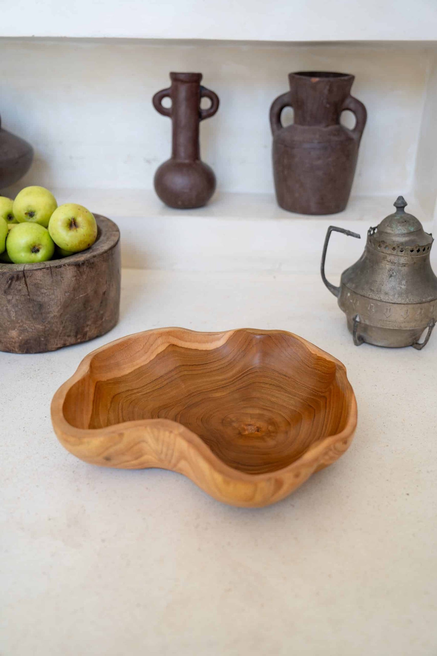 Free shape wooden fruit bowl