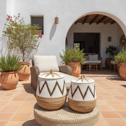 Cesta de Almacenamiento con Tapa Zigzag Modelo Naduk