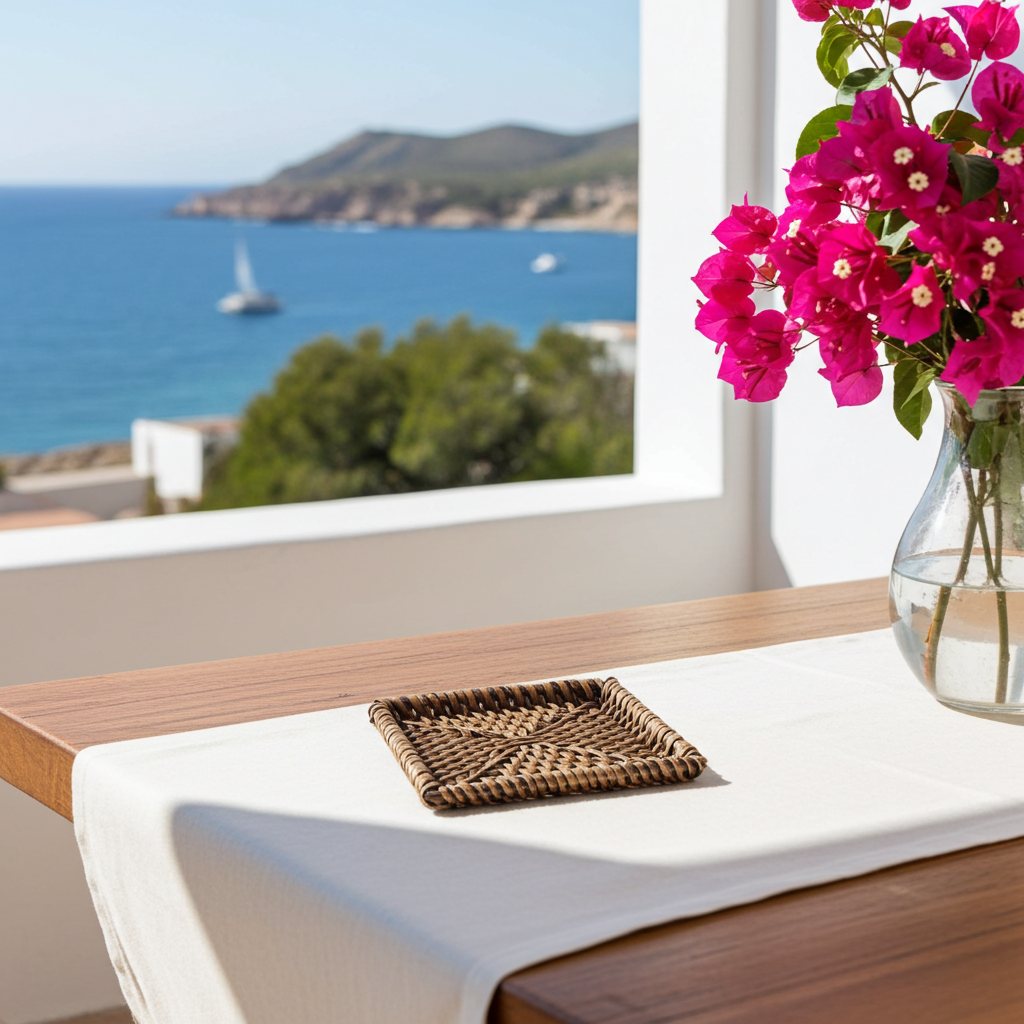 Square rattan coaster