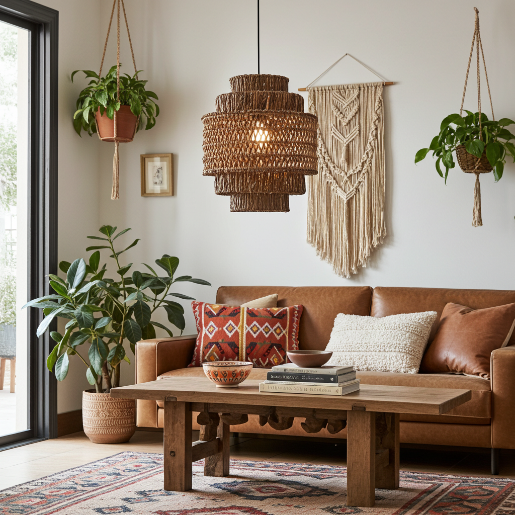 Candeeiro suspenso em folha de bananeira Modelo Ancol